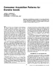 Consumer Acquisition Patterns for Durable Goods - Oxford Journals