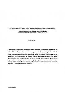 consumer beliefs and attitudes toward marketing: an ... - Search