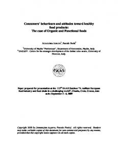 Consumers' Behaviours And Attitudes Toward ... - AgEcon Search