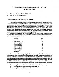 CONSUMERS SALES AND SERVICE TAX AND USE TAX