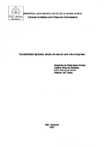 Contabilidade Aplicada: estudo de caso de uma micro empresa.