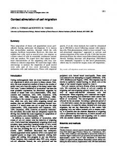 Contact stimulation of cell migration - Journal of Cell Science - The ...