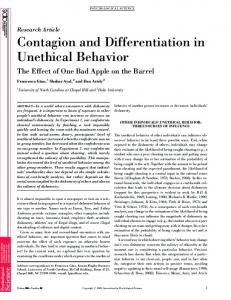 Contagion and Differentiation in Unethical Behavior: The ... - CiteSeerX