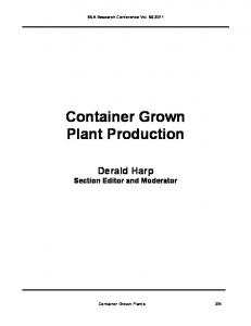 Container Grown Plant Production