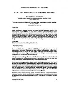 content based video retrieval systems