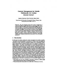 Content Management for Mobile Multimedia Art