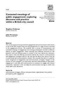 Contested meanings of public engagement - SAGE Journals