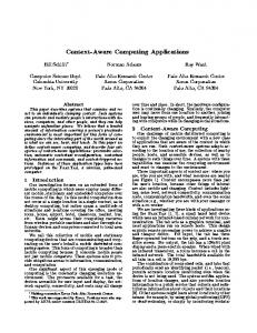 Context-Aware Computing Applications