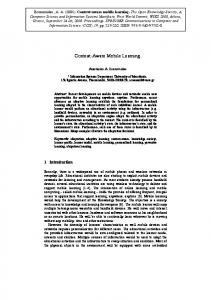 Context-Aware Mobile Learning - CONTA