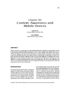 Context-Awareness and Mobile Devices - Semantic Scholar