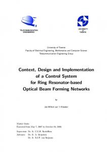 Context, Design and Implementation of a Control System for Ring ...