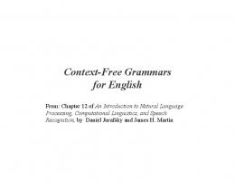 Context-Free Grammars for English