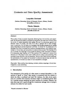 Contexts and Data Quality Assessment