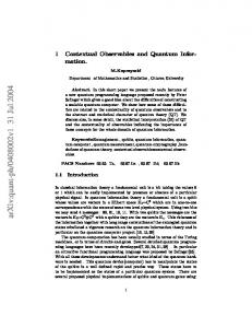Contextual Observables and Quantum Information