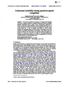 Contextual variability during speech-in-speech recognition