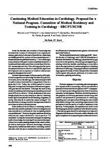 Continuing Medical Education in Cardiology. Proposal for a ... - SciELO