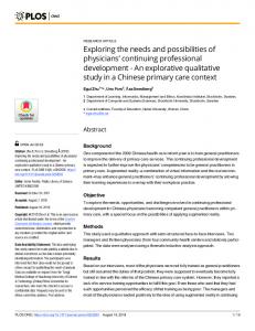 continuing professional development - PLOS