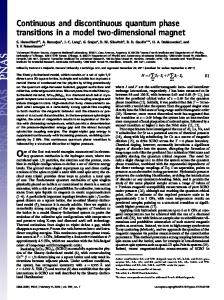 Continuous and discontinuous quantum phase transitions in a ... - PNAS