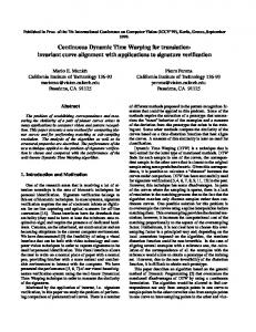 Continuous Dynamic Time Warping for translation ... - Caltech Vision