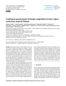 Continuous measurements of isotopic ... - Atmos. Chem. Phys