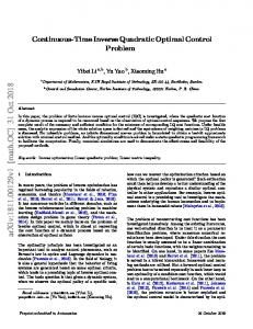 Continuous-Time Inverse Quadratic Optimal Control Problem