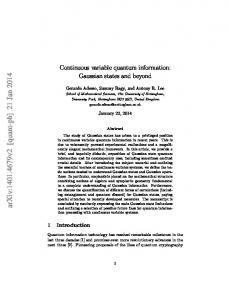 Continuous variable quantum information: Gaussian states and beyond