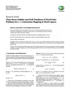 Contraction Mapping in Metric - Hindawi