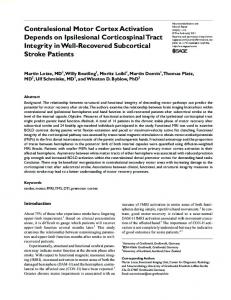 Contralesional Motor Cortex Activation Depends ... - Semantic Scholar