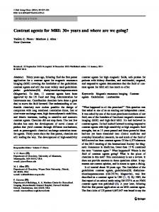 Contrast agents for MRI - Springer Link