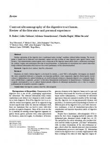 Contrast ultrasonography of the digestive tract lumen. Review of the ...