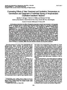 Contrasting Effects of Heat Treatment and Incubation Temperature on ...