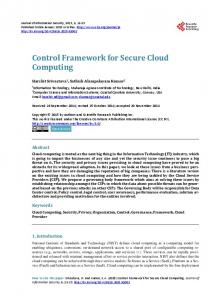 Control Framework for Secure Cloud Computing - Scientific Research ...