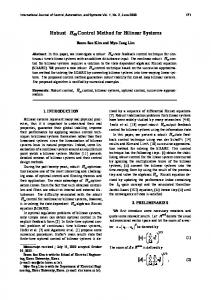 Control Method for Bilinear Systems - IJCAS