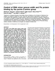 Control of DNA minor groove width and Fis protein ... - MAFIADOC.COM