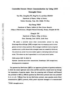 Controlled Secure Direct Communication by Using GHZ Entangled State