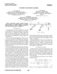 Controlled synchronization of pendula - CiteSeerX