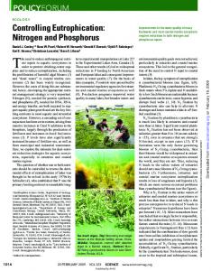 Controlling Eutrophication: Nitrogen and Phosphorus - University of ...