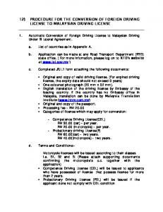 Conversion of Foreign Driving License to Malaysian Driving License