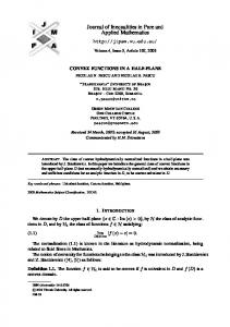 Convex Functions in a Half-plane - EMIS