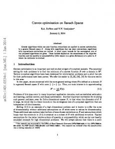 Convex optimization on Banach Spaces