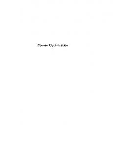 Convex Optimization