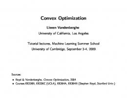 Convex Optimization