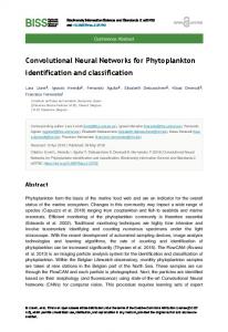 Convolutional Neural Networks for Phytoplankton identification and ...
