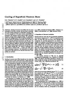 Cooling of Superfluid Neutron Stars