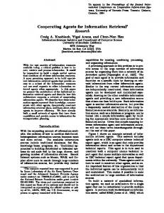 Cooperating Agents for Information Retrieval - Semantic Scholar