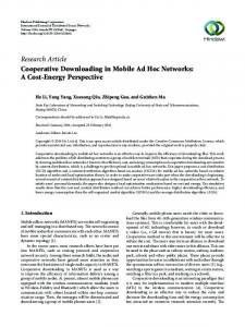 Cooperative Downloading in Mobile Ad Hoc Networks: A Cost-Energy ...