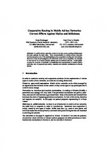 Cooperative Routing in Mobile Ad-hoc Networks: Current ... - CiteSeerX