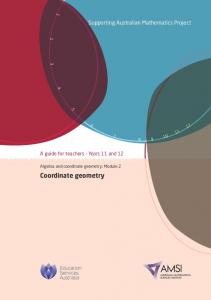 Coordinate geometry - the Australian Mathematical Sciences Institute