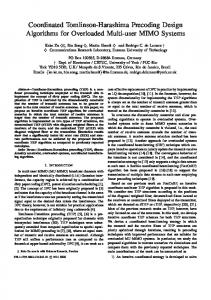 Coordinated Tomlinson-Harashima Precoding ... - Semantic Scholar