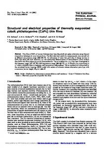 (CoPc) thin films